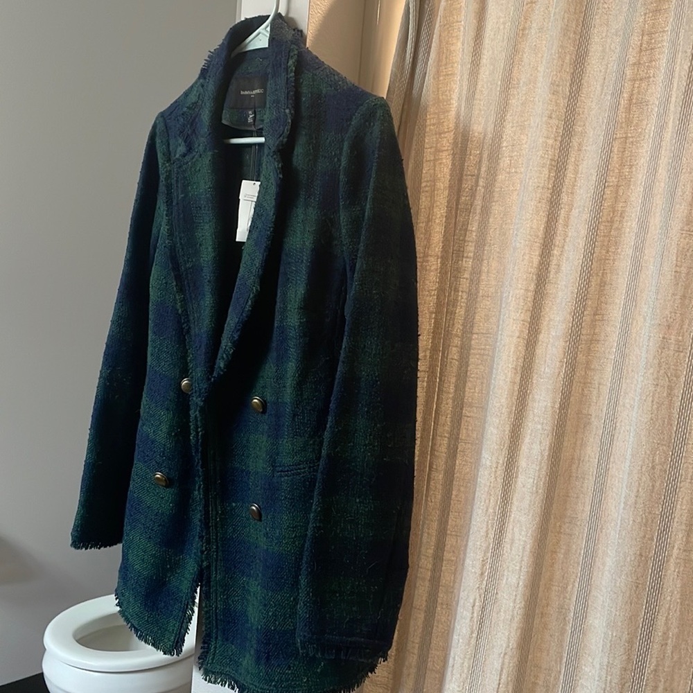 Banana Republic (new, tag not removed) green tweed double jacket/blazer